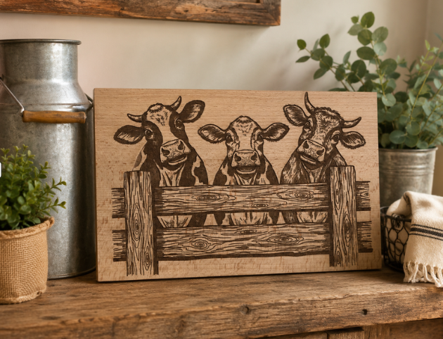 plaque murale vache
