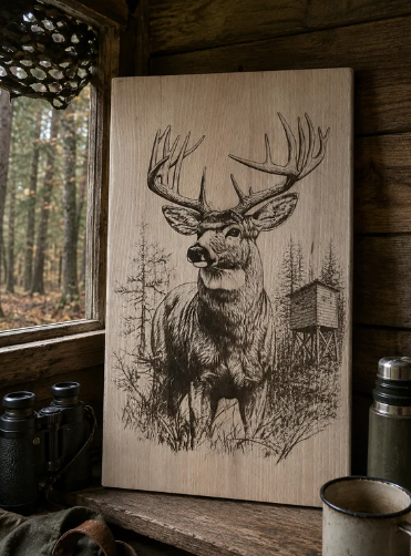 plaque murale cerf
